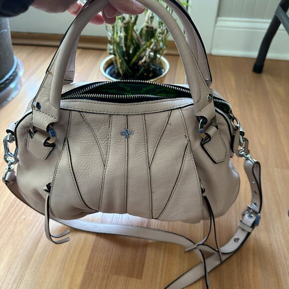 orYANY Trina Misty Rose Pebbled Italian Leather Satchel Handbag - Picture 1 of 13